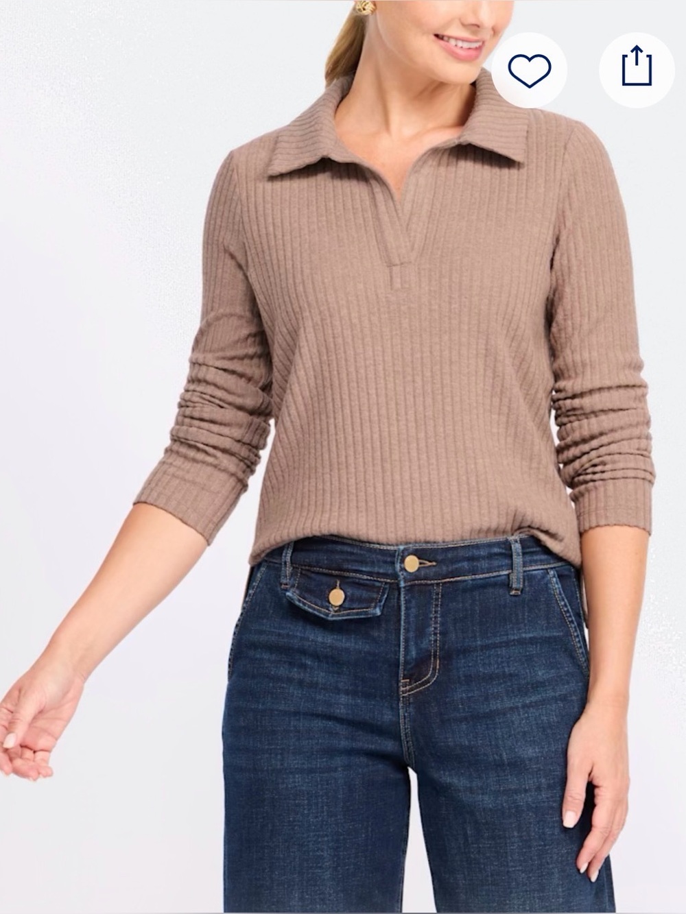nine britton Jazmin Long Sleeved Johnny Collar Knit Sweater